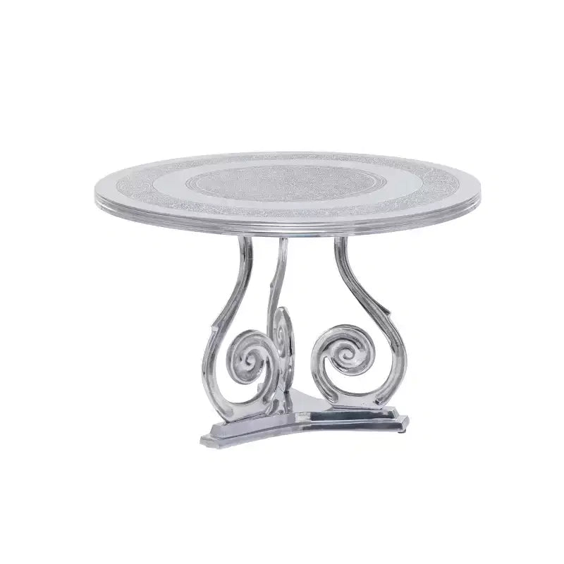 Tavolino tradizionale in alluminio Silver Fox - Olivia & May: Elegante per interni, nessun assemblaggio richiesto