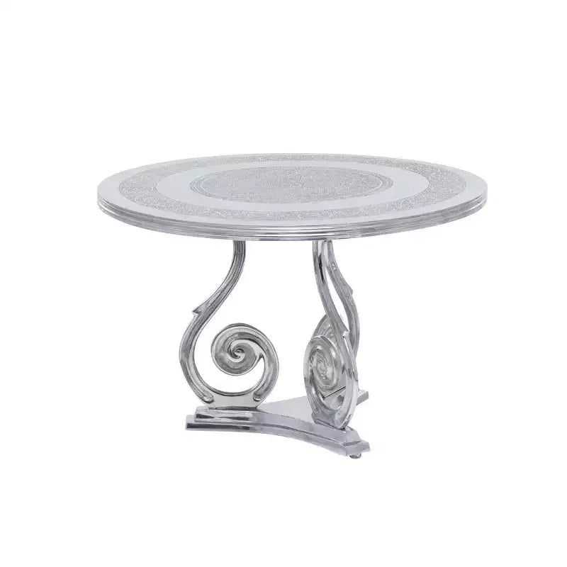Tavolino tradizionale in alluminio Silver Fox - Olivia & May: Elegante per interni, nessun assemblaggio richiesto