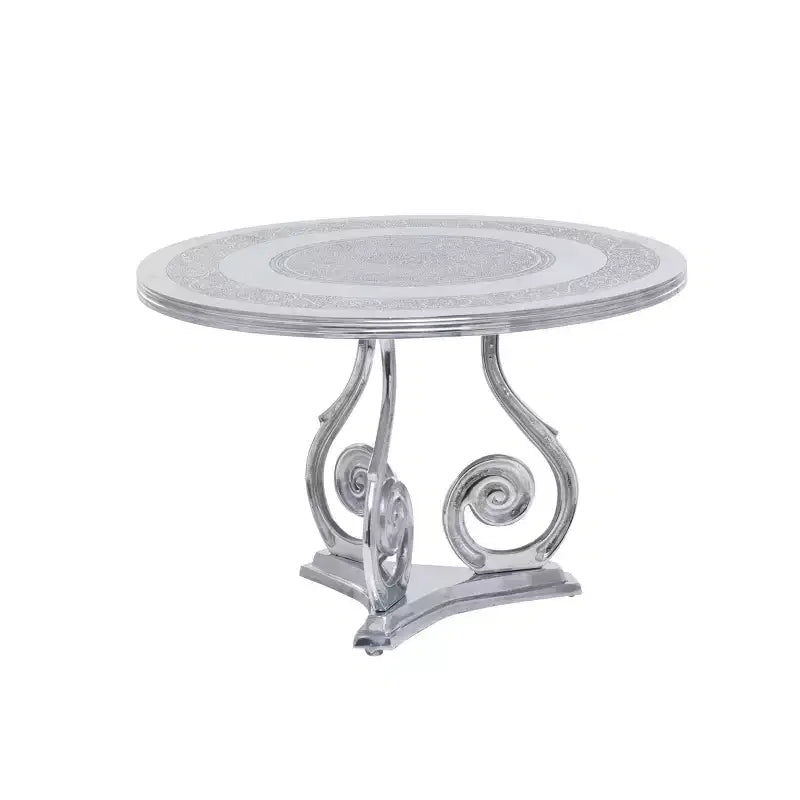Tavolino tradizionale in alluminio Silver Fox - Olivia & May: Elegante per interni, nessun assemblaggio richiesto