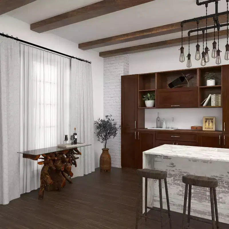 Consolle in Teak Contemporaneo Marrone – Olivia & May: piano in vetro, nessun montaggio richiesto