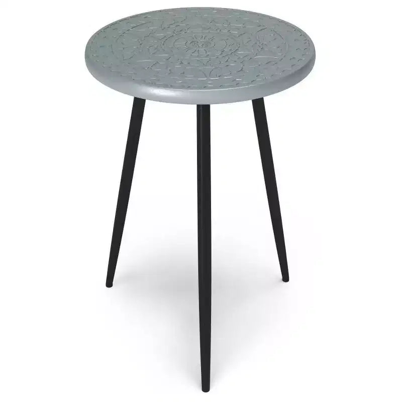Bloomfield Side Table Gray - WyndenHall: Modern Industrial Design, Iron & Mango Wood, 50lb Capacity