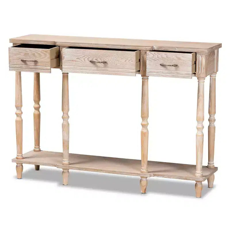Tavolo Consolle Rovere Marrone – 3 Cassetti, 1 Persona