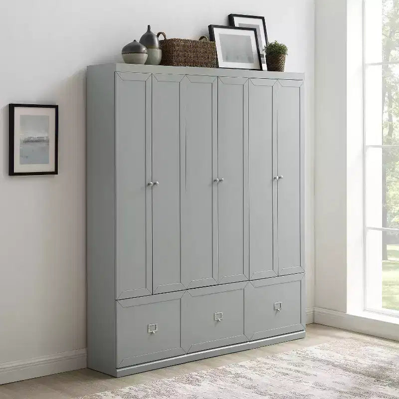 Set da ingresso Harper 3 pz con 3 armadietti dispensa grigio - Crosley