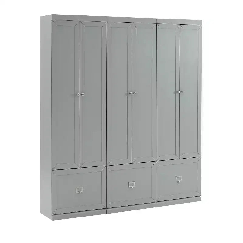 Set da ingresso Harper 3 pz con 3 armadietti dispensa grigio - Crosley
