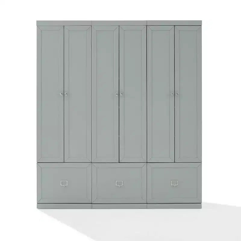 Set da ingresso Harper 3 pz con 3 armadietti dispensa grigio - Crosley