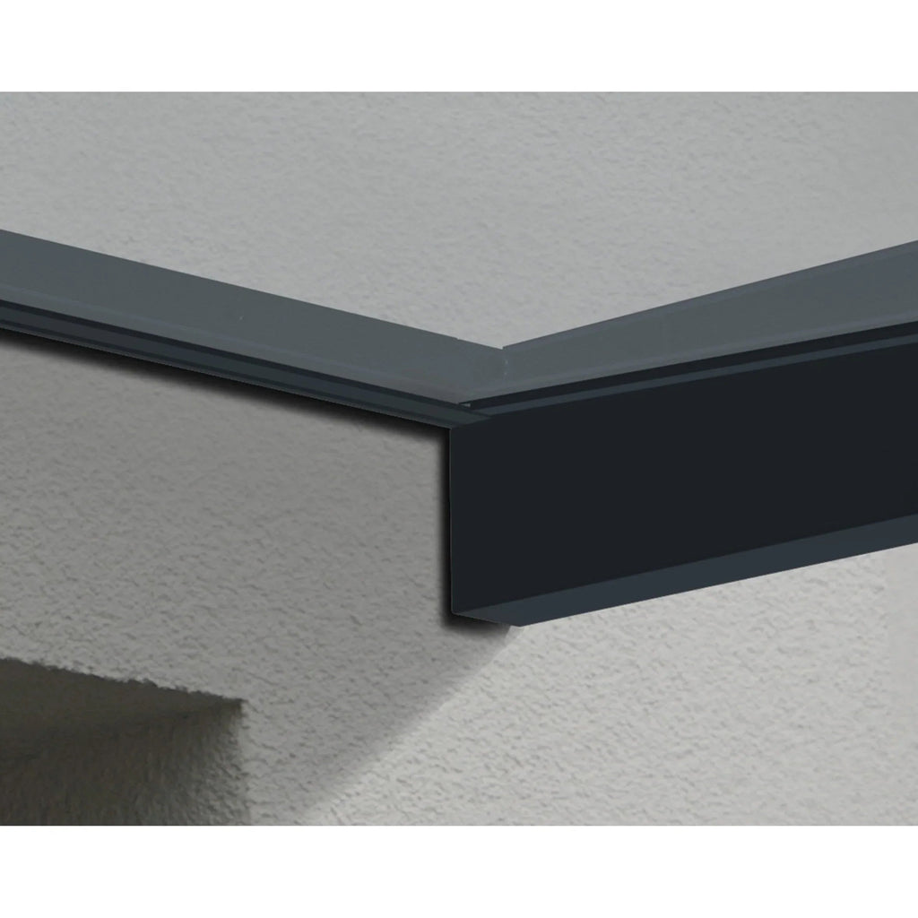 Sophia 3 ft. Grey Clear Door and Window Awning