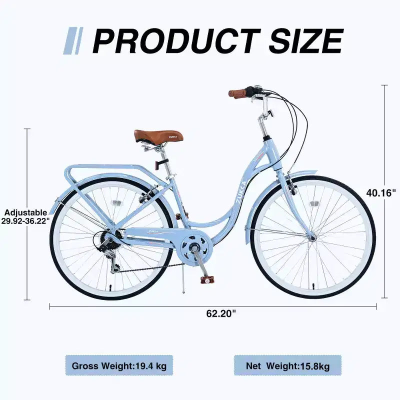 Zeus & Ruta 24-Inch Ladies Bicycle with 7-Speed and Steel Frame