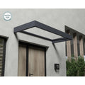 Sophia 3 ft. Grey Clear Door and Window Awning