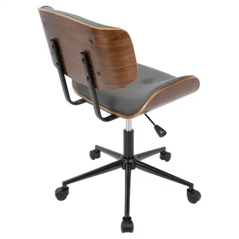 Sedia da ufficio girevole mid-century moderna crema/grigia/nera – Senza braccioli, seduta singola