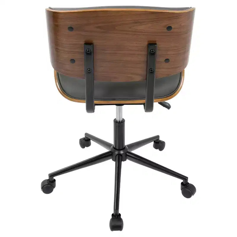 Sedia da ufficio girevole mid-century moderna crema/grigia/nera – Senza braccioli, seduta singola