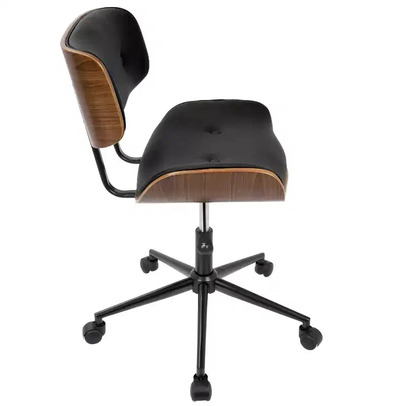 Sedia da ufficio girevole mid-century moderna crema/grigia/nera – Senza braccioli, seduta singola