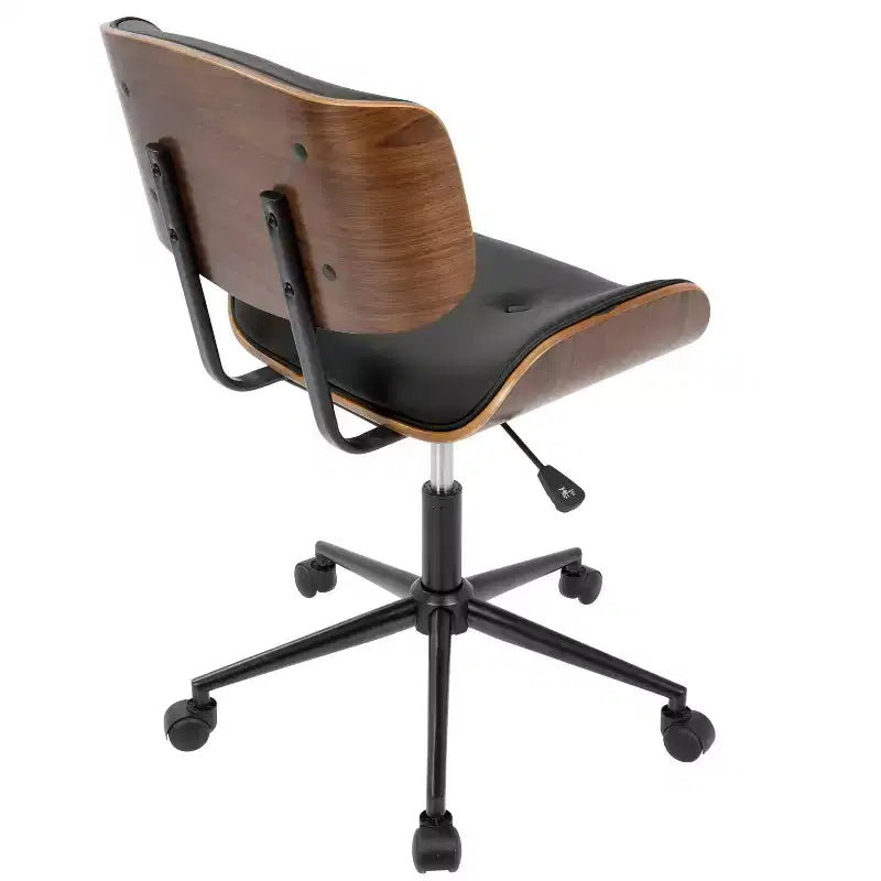 Sedia da ufficio girevole mid-century moderna crema/grigia/nera – Senza braccioli, seduta singola