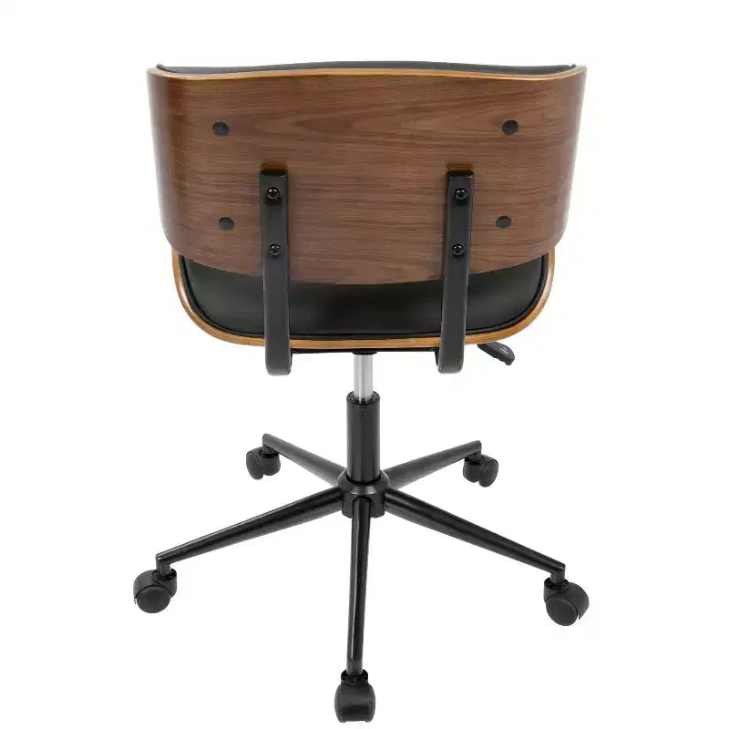 Sedia da ufficio girevole mid-century moderna crema/grigia/nera – Senza braccioli, seduta singola