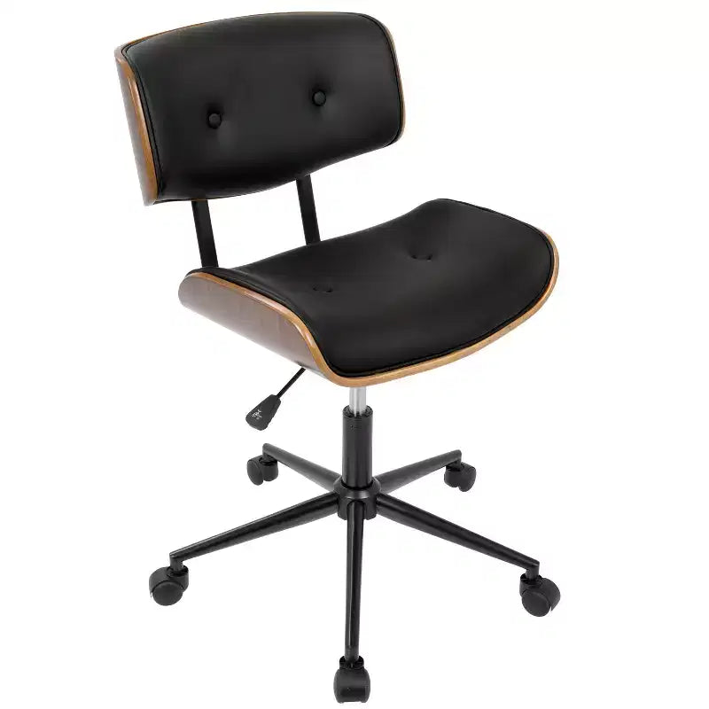 Sedia da ufficio girevole mid-century moderna crema/grigia/nera – Senza braccioli, seduta singola