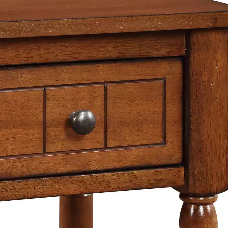 Tavolino d'appoggio quadrato multicolore con cassetto e ripiano, 1 pezzo