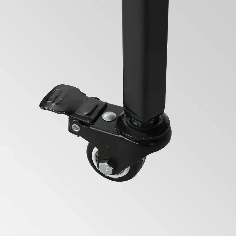 Carrello bar in legno nero industriale a 2 ripiani con ruote