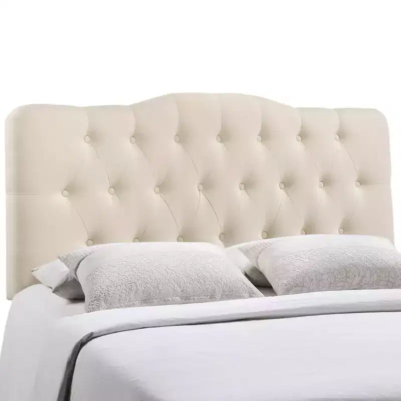 Testiera trapuntata matrimoniale/queen in avorio e blu navy – Per 1 letto