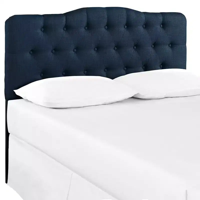 Testiera trapuntata matrimoniale/queen in avorio e blu navy – Per 1 letto