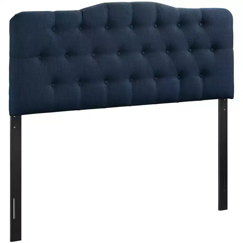 Testiera trapuntata matrimoniale/queen in avorio e blu navy – Per 1 letto