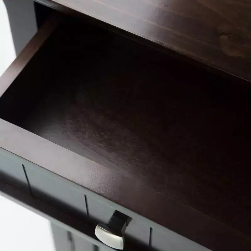 Marrone Naturale Invecchiato / Castano / Grigio / Nero / Bianco / Blu – Mobile ingresso in legno massello con ante e cassetti, 2 ante 2 cassetti, Montaggio per 1 persona