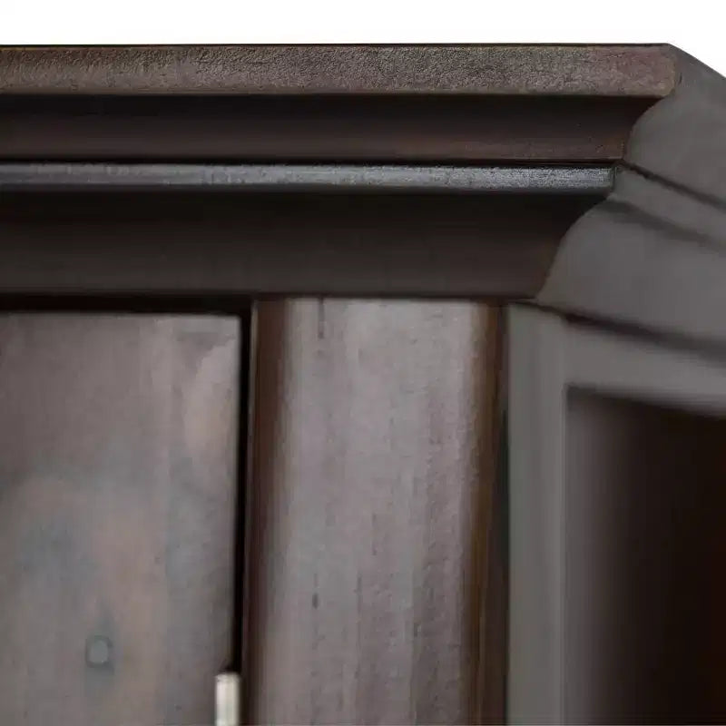 Marrone Naturale Invecchiato / Castano / Grigio / Nero / Bianco / Blu – Mobile ingresso in legno massello con ante e cassetti, 2 ante 2 cassetti, Montaggio per 1 persona