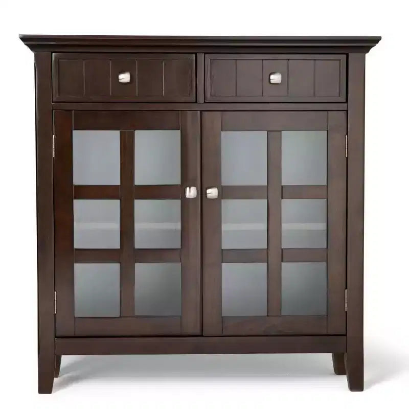 Marrone Naturale Invecchiato / Castano / Grigio / Nero / Bianco / Blu – Mobile ingresso in legno massello con ante e cassetti, 2 ante 2 cassetti, Montaggio per 1 persona
