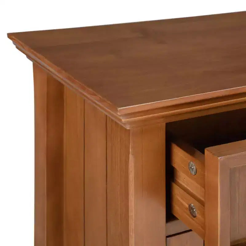 Marrone Naturale Invecchiato / Castano / Grigio / Nero / Bianco / Blu – Mobile ingresso in legno massello con ante e cassetti, 2 ante 2 cassetti, Montaggio per 1 persona