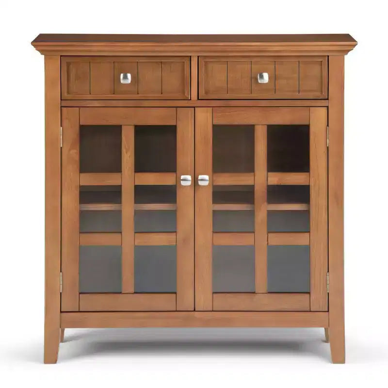 Marrone Naturale Invecchiato / Castano / Grigio / Nero / Bianco / Blu – Mobile ingresso in legno massello con ante e cassetti, 2 ante 2 cassetti, Montaggio per 1 persona