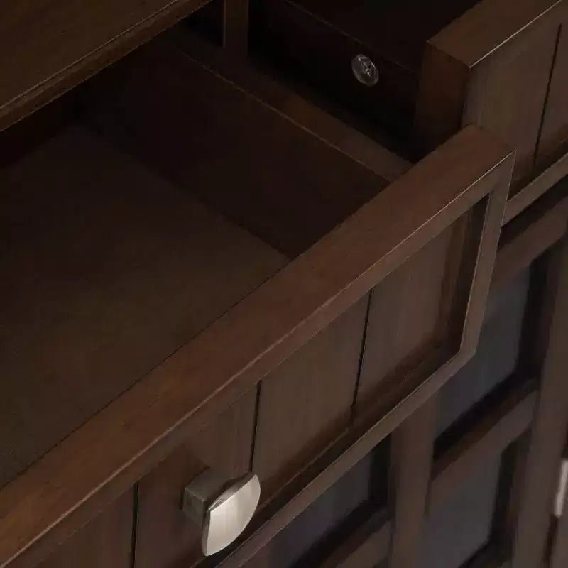 Marrone Naturale Invecchiato / Castano / Grigio / Nero / Bianco / Blu – Mobile ingresso in legno massello con ante e cassetti, 2 ante 2 cassetti, Montaggio per 1 persona