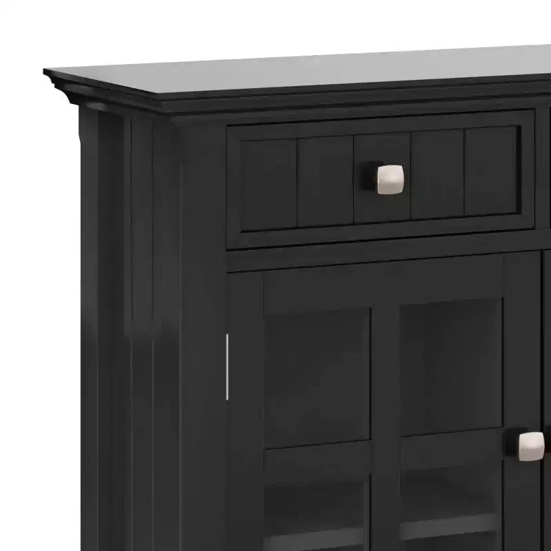 Marrone Naturale Invecchiato / Castano / Grigio / Nero / Bianco / Blu – Mobile ingresso in legno massello con ante e cassetti, 2 ante 2 cassetti, Montaggio per 1 persona