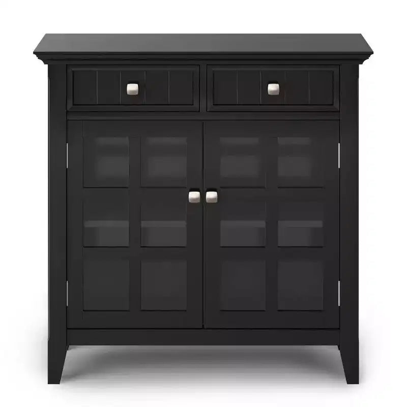Marrone Naturale Invecchiato / Castano / Grigio / Nero / Bianco / Blu – Mobile ingresso in legno massello con ante e cassetti, 2 ante 2 cassetti, Montaggio per 1 persona