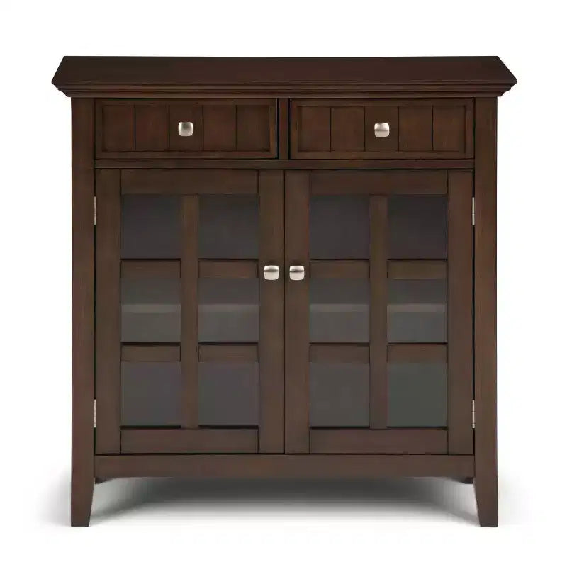 Marrone Naturale Invecchiato / Castano / Grigio / Nero / Bianco / Blu – Mobile ingresso in legno massello con ante e cassetti, 2 ante 2 cassetti, Montaggio per 1 persona