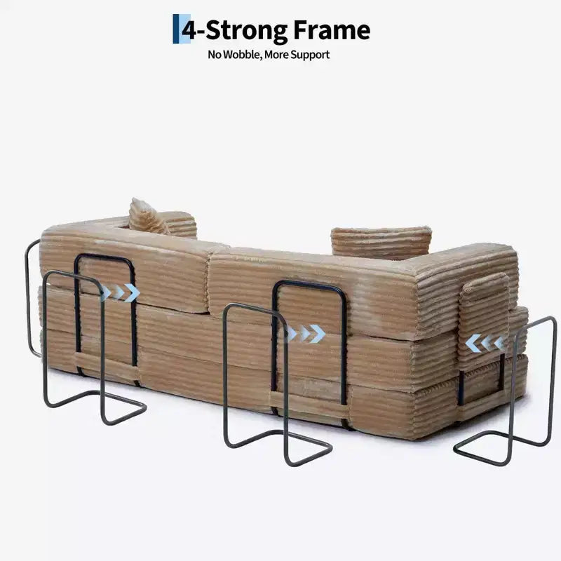 80.7 5-in-1 Convertible Sleeper Sofa Bed ??Corduroy, 1200 lbs, No Assembly