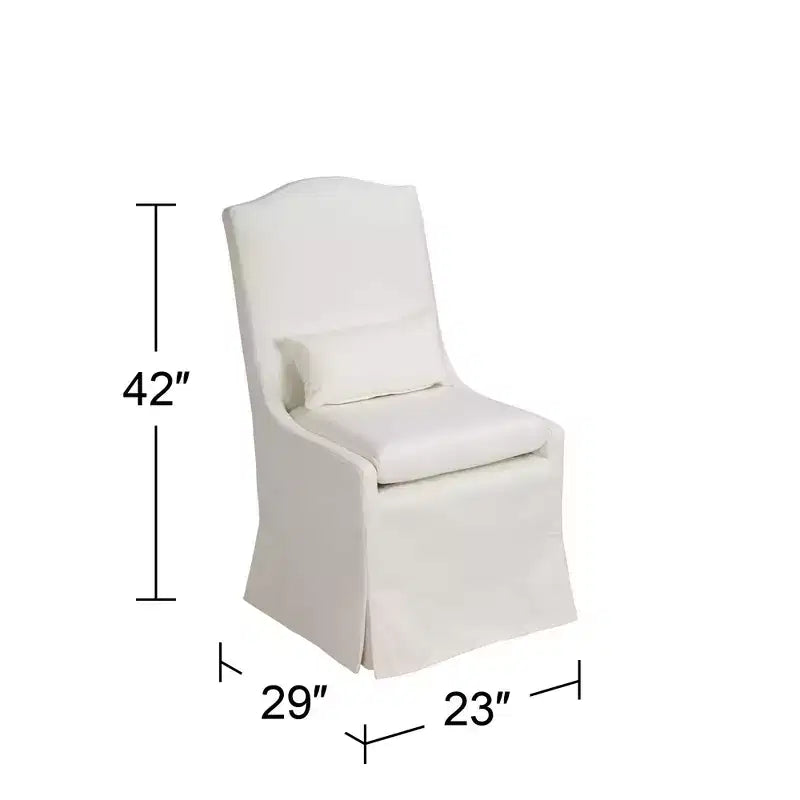 Sedia da pranzo con rotelle Pearl Camel Back Slipcover, 1 posto