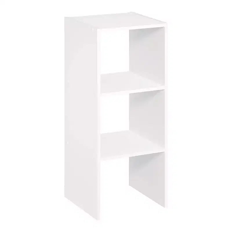Organizzatore a scaffale impilabile a 2 cubi bianco, confezione da 2