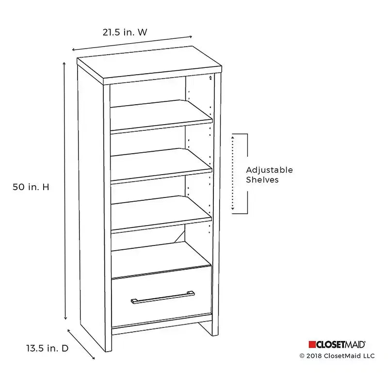 Torre portamedia White Wood con cassetto, set da 2 pezzi