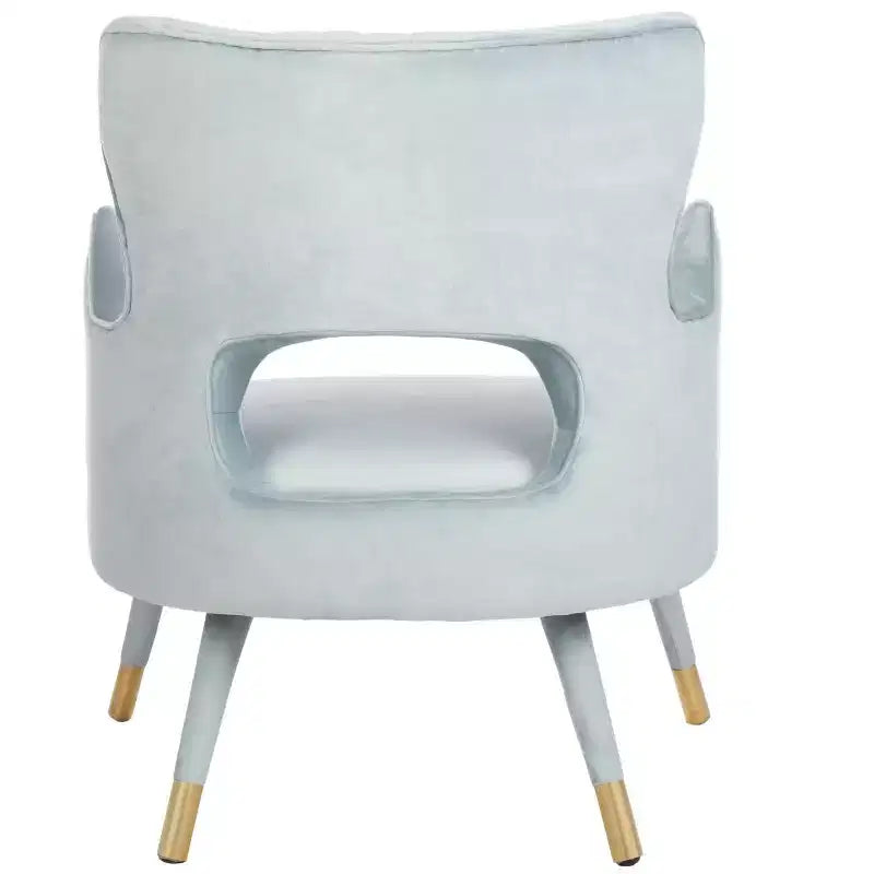 Poltrona a orecchioni di design Forest Green / Shale / Slate Blue e Oro – Velluto, Posto singolo
