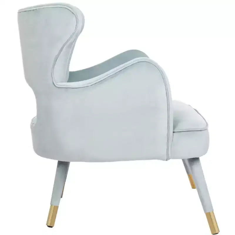 Poltrona a orecchioni di design Forest Green / Shale / Slate Blue e Oro – Velluto, Posto singolo
