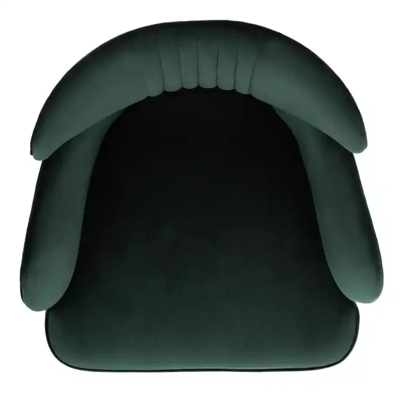 Poltrona a orecchioni di design Forest Green / Shale / Slate Blue e Oro – Velluto, Posto singolo