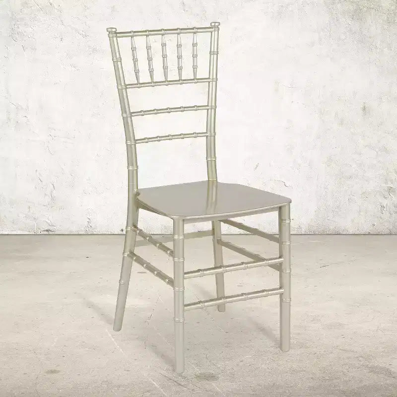 Sedia Chiavari impilabile in resina Nera / Champagne / Oro / Mogano / Oro rosa / Argento / Bianca – 1 posto