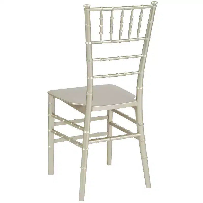 Sedia Chiavari impilabile in resina Nera / Champagne / Oro / Mogano / Oro rosa / Argento / Bianca – 1 posto