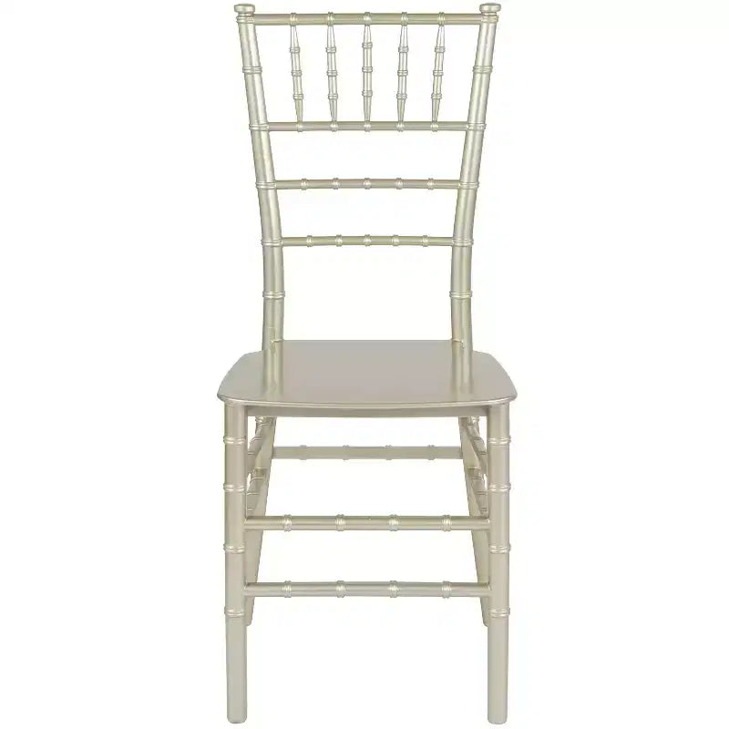 Sedia Chiavari impilabile in resina Nera / Champagne / Oro / Mogano / Oro rosa / Argento / Bianca – 1 posto
