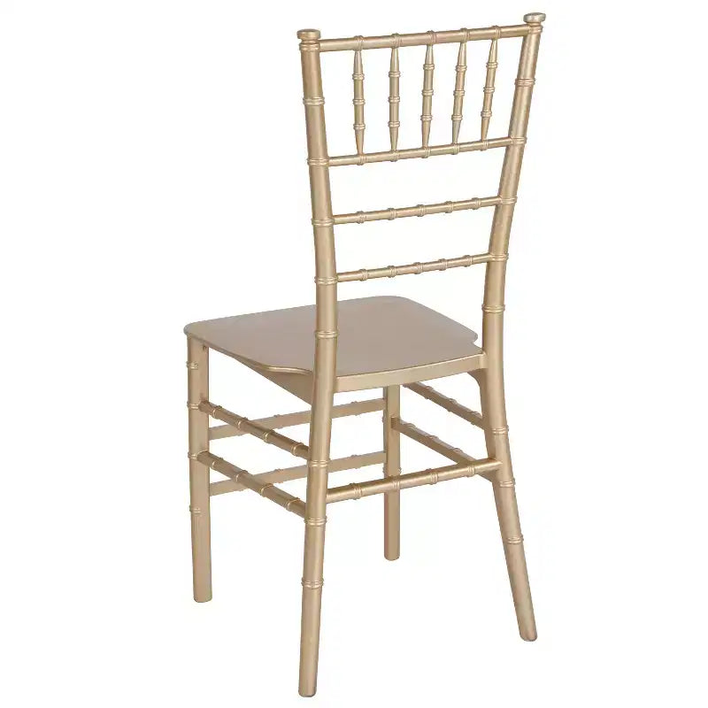 Sedia Chiavari impilabile in resina Nera / Champagne / Oro / Mogano / Oro rosa / Argento / Bianca – 1 posto