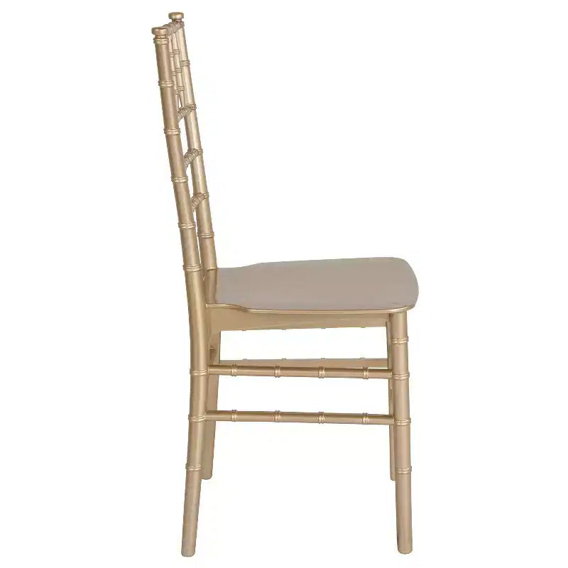 Sedia Chiavari impilabile in resina Nera / Champagne / Oro / Mogano / Oro rosa / Argento / Bianca – 1 posto
