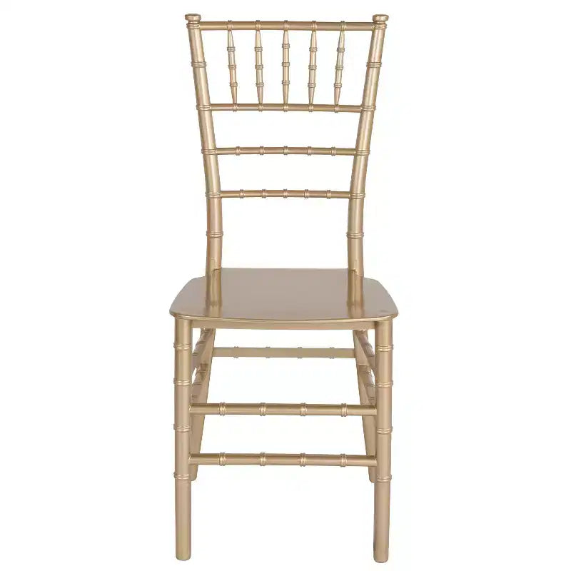 Sedia Chiavari impilabile in resina Nera / Champagne / Oro / Mogano / Oro rosa / Argento / Bianca – 1 posto