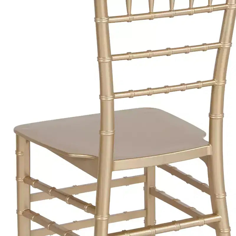 Sedia Chiavari impilabile in resina Nera / Champagne / Oro / Mogano / Oro rosa / Argento / Bianca – 1 posto