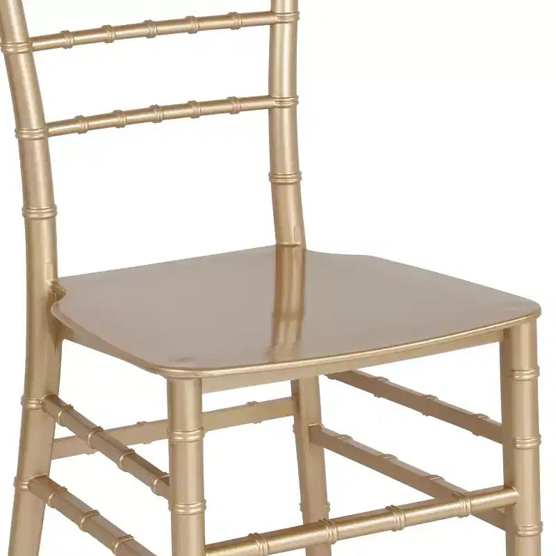 Sedia Chiavari impilabile in resina Nera / Champagne / Oro / Mogano / Oro rosa / Argento / Bianca – 1 posto