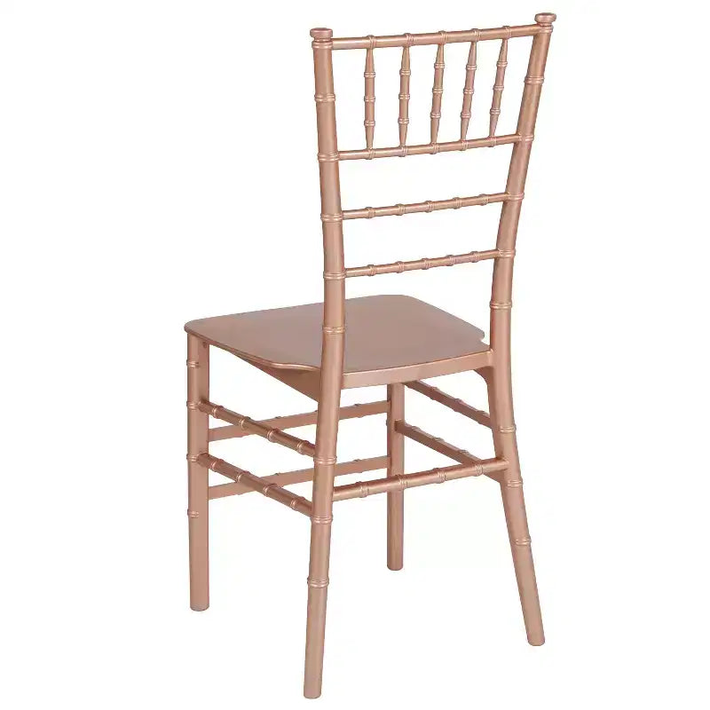 Sedia Chiavari impilabile in resina Nera / Champagne / Oro / Mogano / Oro rosa / Argento / Bianca – 1 posto