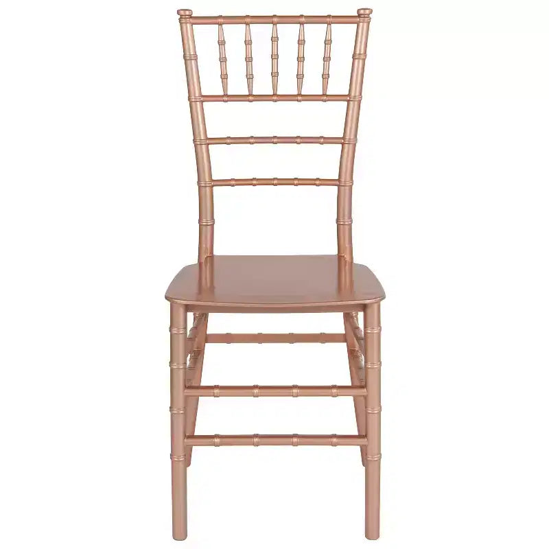 Sedia Chiavari impilabile in resina Nera / Champagne / Oro / Mogano / Oro rosa / Argento / Bianca – 1 posto