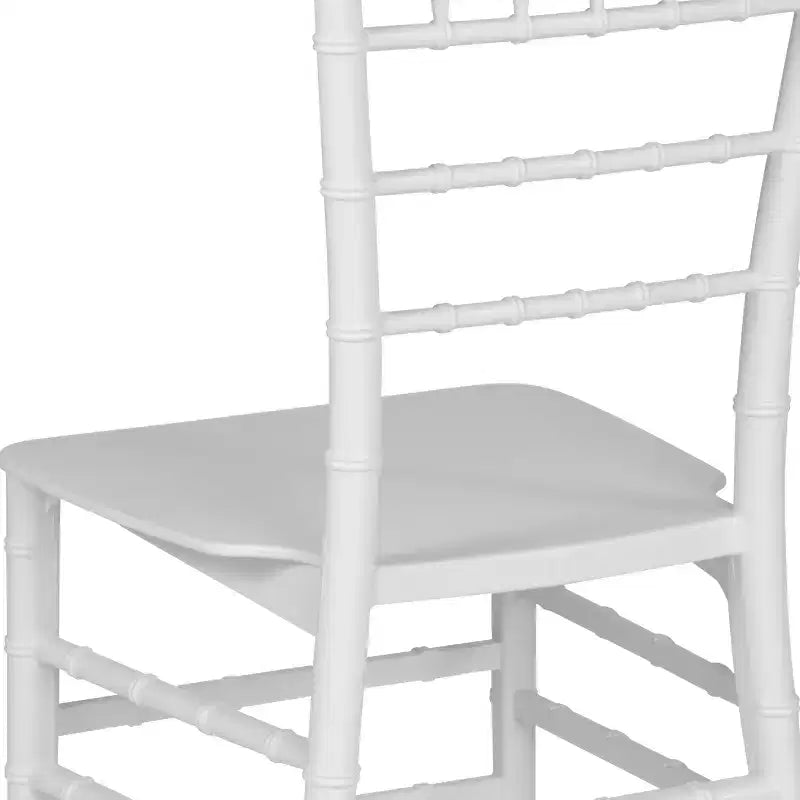 Sedia Chiavari impilabile in resina Nera / Champagne / Oro / Mogano / Oro rosa / Argento / Bianca – 1 posto